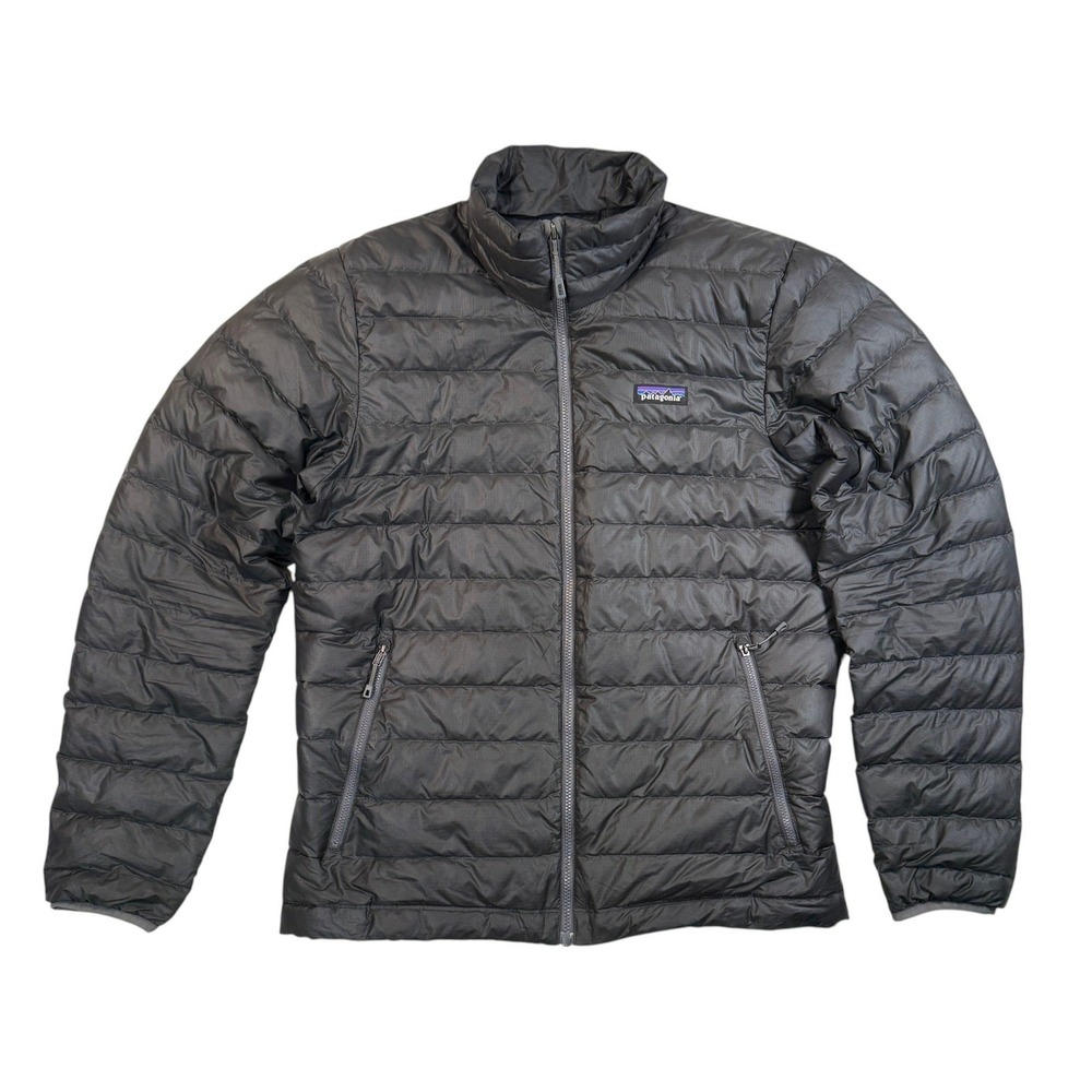 Patagonia Down Sweater Jacket Mens Small Forge Grey Puffer Full Zip 84674